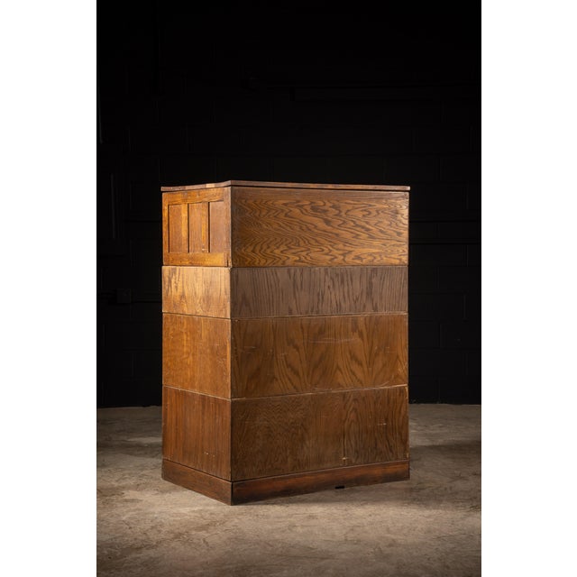 Early 20th Century Industrial Antique Four Section Flat File by Hamilton For Sale - Image 5 of 12