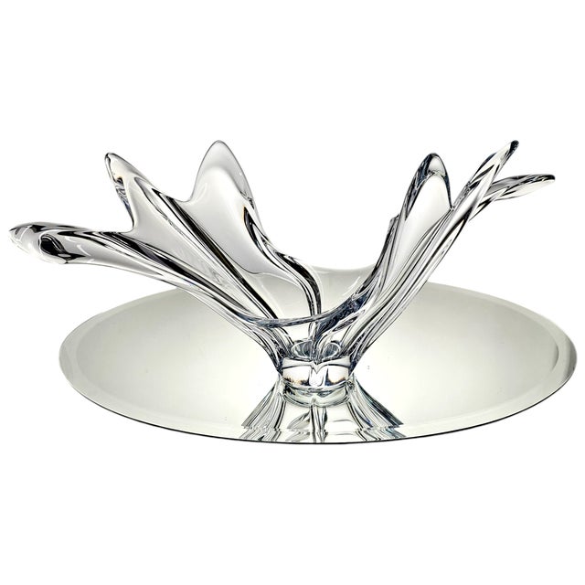 Art Vannes Monumental Signed Vannes-Le-Châtel French Freeform Crystal Centerpiece Bowl For Sale - Image 4 of 9