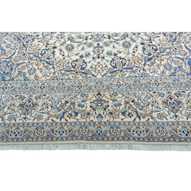 Beige Hand-Knotted Middle Eastern Rug with Silk Details For Sale - Image 8 of 13