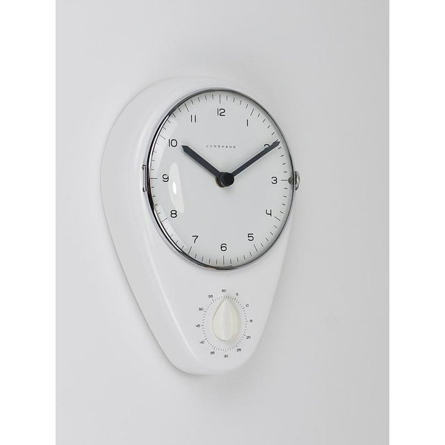 Mid-Century Modern White Wall Clock & Timer by Max Bill for Junghans, Germany, 1950s For Sale - Image 11 of 16