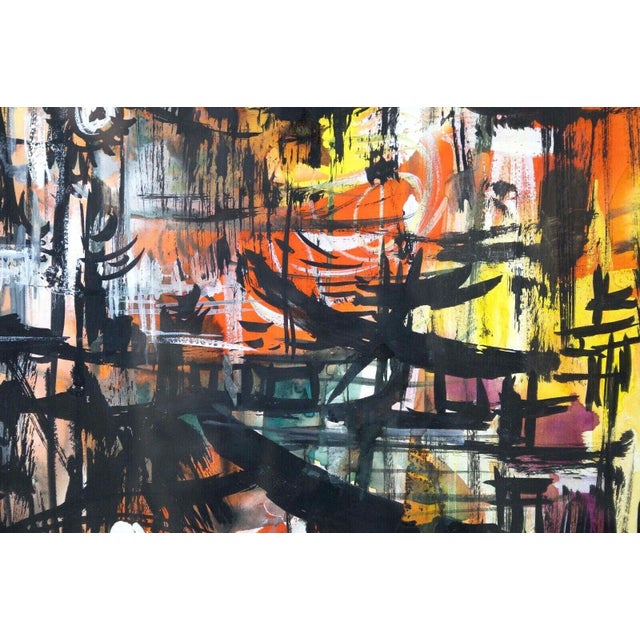 Manette Van Hamel Signed Abstract Expressionist Oil Painting on Canvas 1970s For Sale In Detroit - Image 6 of 8