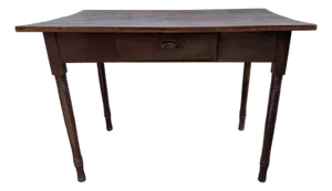 Antique Early American Primitive Rustic Style Painted 1 Drawer Work Dining Table