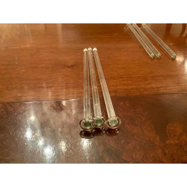 Handblown Vintage Glass Cocktail Swizzle Sticks- Set of 6 For Sale - Image 4 of 7