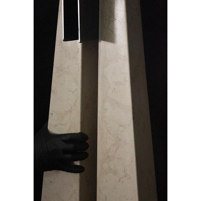Silver Prisma Console Table in Trani Marble & Curved Iron by D´ARK Atelier For Sale - Image 8 of 11