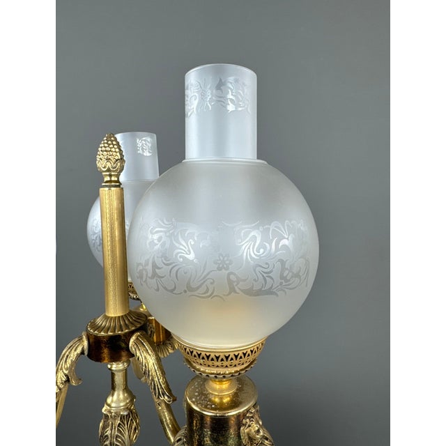 20th Century Three-Light Bronze Candelabra, Set of 2 For Sale - Image 9 of 11