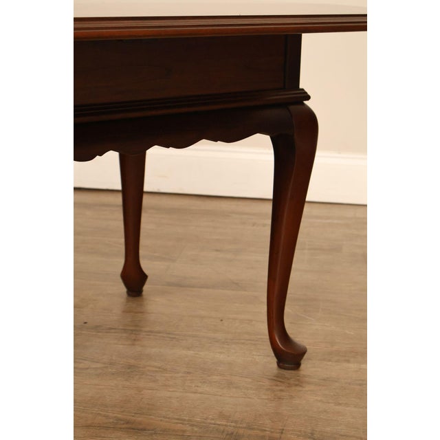 Ethan Allen Vintage Queen Anne Style Cherry Drop Leaf Side Table For Sale - Image 15 of 18