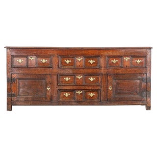 English George III Oak Dresser Base, 1780 For Sale