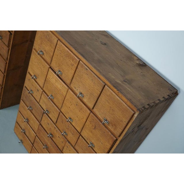 Vintage German Apothecary Cabinet in Pine and Oak, 1950s For Sale - Image 6 of 18