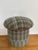 Upholstered Mushroom Pouf Stool in Plaid For Sale - Image 4 of 10