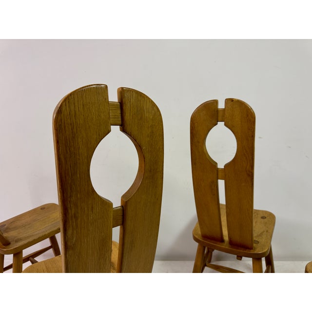 Oak Dining Chairs by De Puydt, 1960s, Set of 4 For Sale - Image 10 of 18