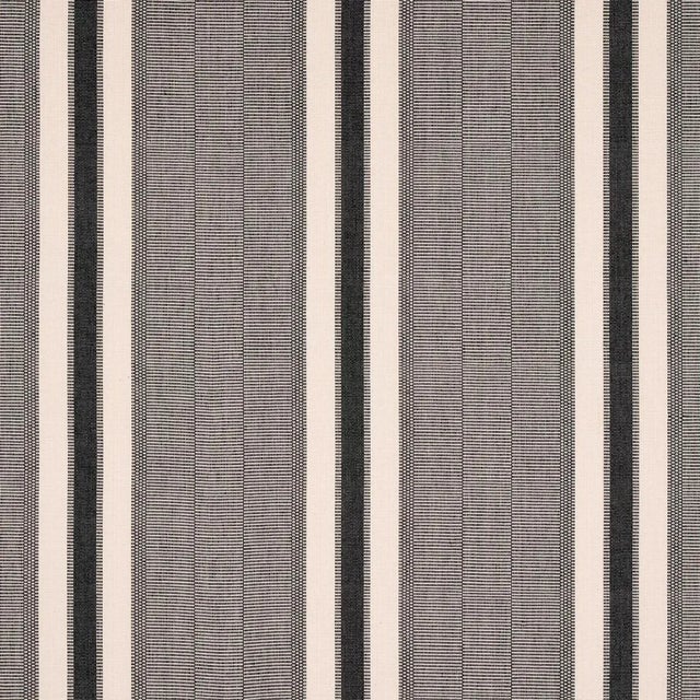 Sample - Schumacher Ipala Hand Woven Stripe Fabric in Pitch For Sale