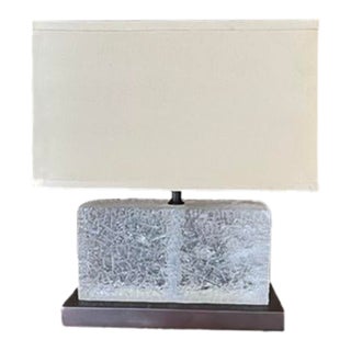 Hand Carved Rock Crystal Table Lamp For Sale