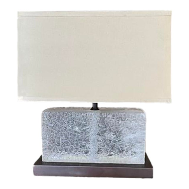 Hand Carved Rock Crystal Table Lamp For Sale