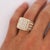 Art Deco 1990s 3 Carat Round & Baguette Diamond 14k Gold Mens Cluster Ring, Size 11 For Sale - Image 3 of 10