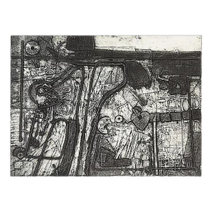 'Textural Grisaille Abstract' by A. Brag, 1966