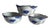 1990s Hand-Painted Blue & White Fish Bowl Scalloped Edge, Made in Brazil- Set of 3 For Sale In Miami - Image 6 of 7