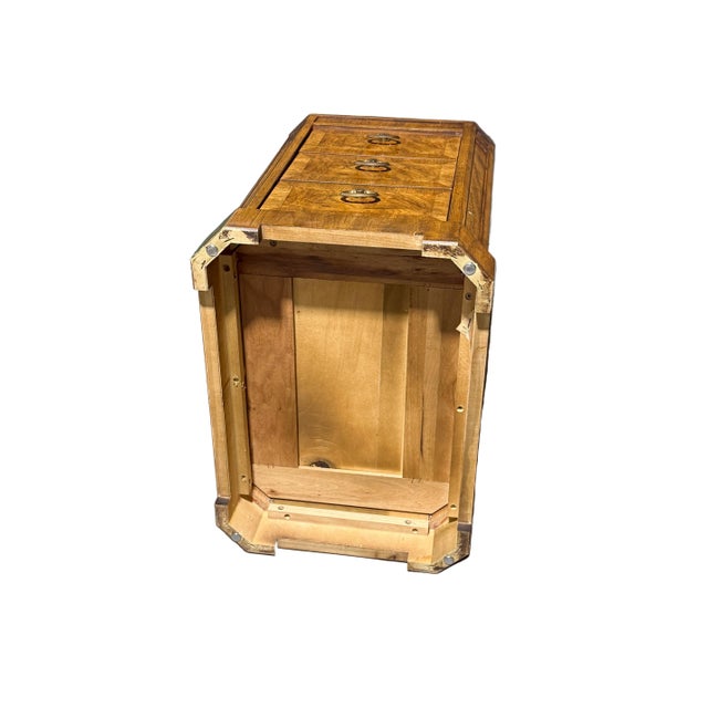 Brown Wonderful Henredon Heritage Art Deco Three Drawer Side Dresser With Brass Hardware For Sale - Image 8 of 9