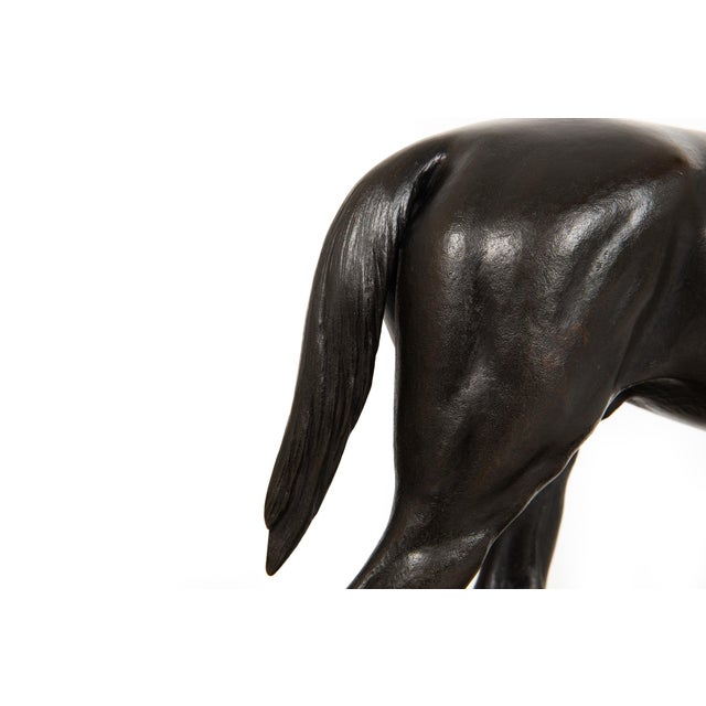 Brown French Antique Bronze Sculpture of Racehorse by Francois Peyrol Ca. 1910 For Sale - Image 8 of 18