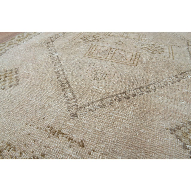 Beige 1970s Vintage Handmade Turkish Wool Cotton Beige Area Runner Rug For Sale - Image 8 of 11