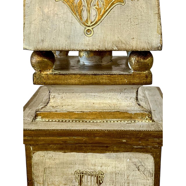 Vintage Florentine Italian Gilt Wood Obelisk For Sale - Image 10 of 10