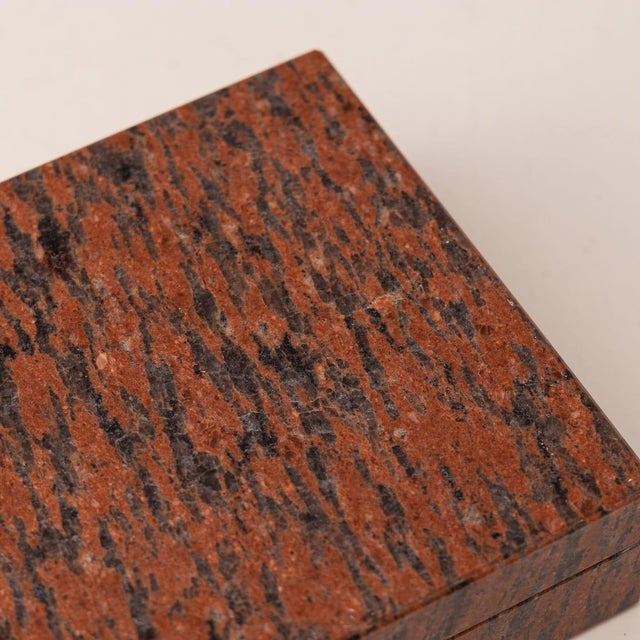 Stone Vintage Italian Rosso Maculato Stone Box, 1960s For Sale - Image 7 of 10