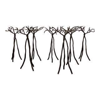 Modernist Abstract Wrought Iron Tree Sculpture Featuring Flexible Arrangement / Positioning - 7 Trees For Sale