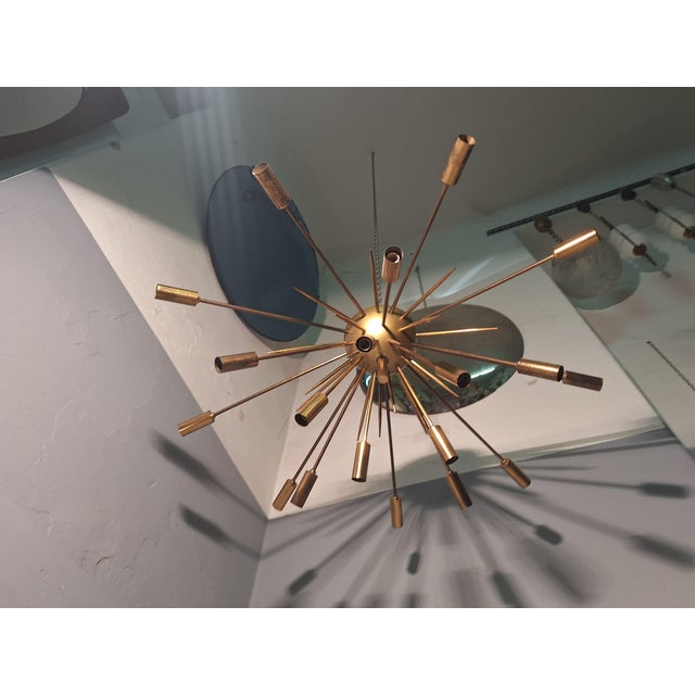 Sputnik Ceiling Light in Brass from Stilnovo, 1950s For Sale - Image 9 of 11