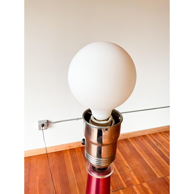1980s 1980s Art Deco Metallic Glass Floor Lamp For Sale - Image 5 of 15
