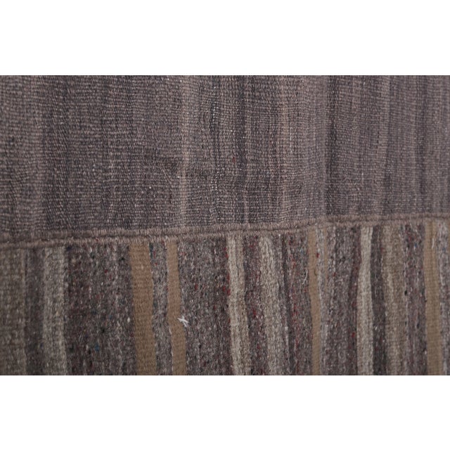 Textile 1960s Oversize Bohemian Striped Wool Kilim Rug 9'5'' X 9'7'' For Sale - Image 7 of 12