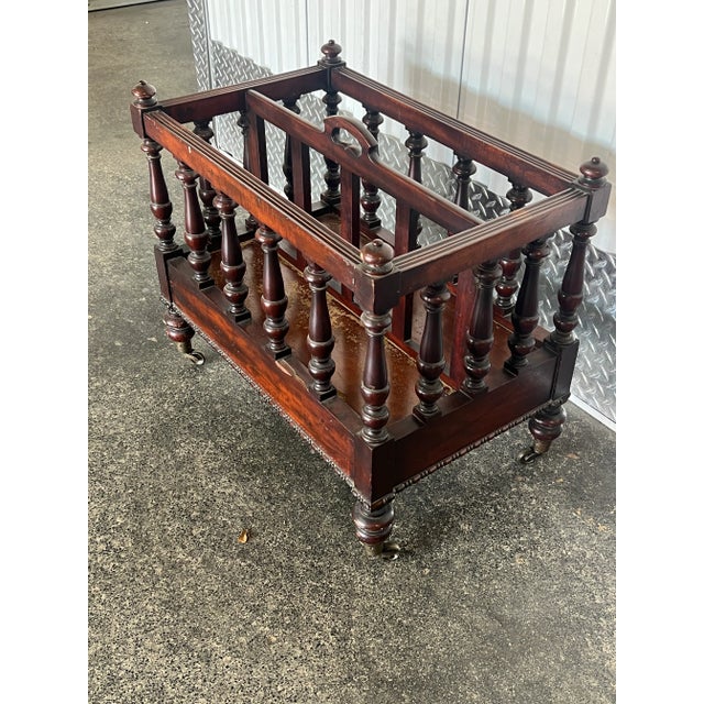 Large 19th Century English Canterbury With Wheels For Sale - Image 4 of 8