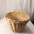Late 20th Century Large Vintage Braided Edge Laundry Wicker Basket With Handle For Sale - Image 5 of 12