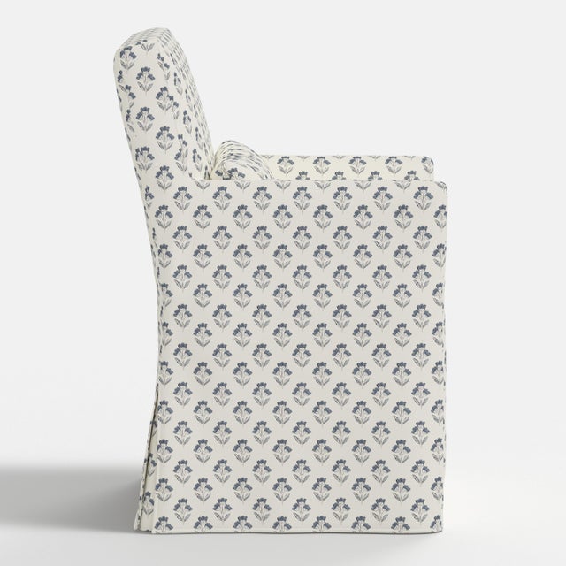 Stoffer Home x Cloth & Company Slipcover for Lindy Dining Armchair in Francie Floral Blue For Sale In Chicago - Image 6 of 8