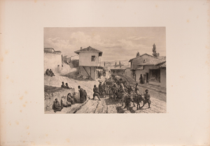 Auguste Raffet, Quartier de Bakhchysarai, Lithograph, 1841