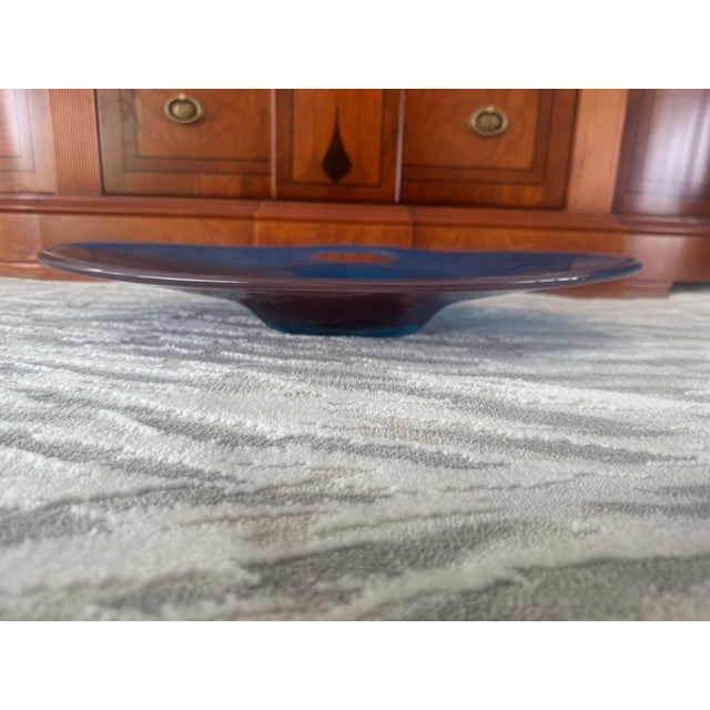 Glass Vintage Adam Jablonski Hand Blown Glass Lead Crystal Bowl For Sale - Image 7 of 9