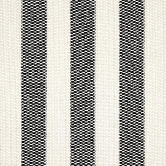 Sample - Schumacher Blumont Stripe Indoor/Outdoor Fabric in Charcoal For Sale