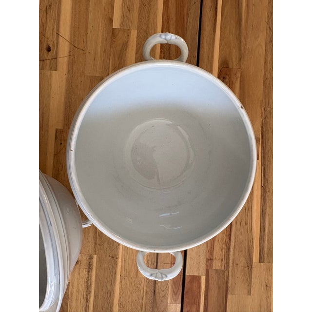 Late 19th Century Large Antique French White Ironstone Soup Tureens — Creil Et Montereau, 19th Century For Sale - Image 5 of 9