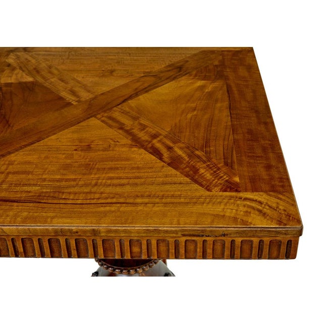 Vintage Scandinavian Carved Walnut Desk, 1920 For Sale - Image 12 of 13