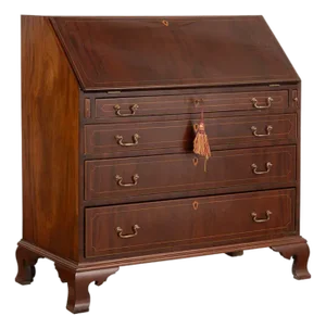 Early 20th Century Chippendale Style Mahogany Slant Front Secretary Desk