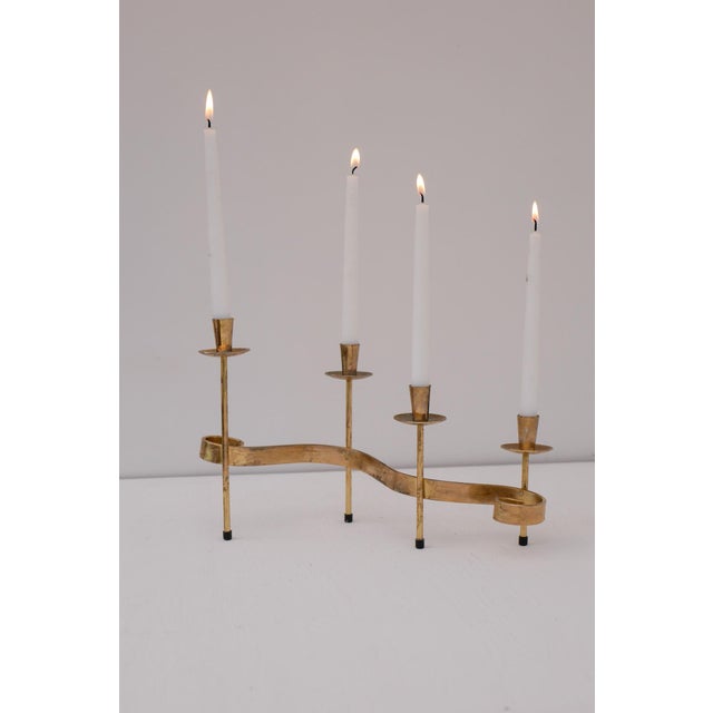 Mid-Century Modern Metal Candlesticks by Gunnar Ander for Ystad-Metall, Sweden, 1960s For Sale - Image 13 of 14