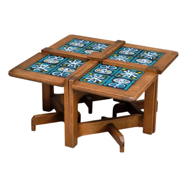 Vintage Side Tables by Guillerme & Chambron for Votre Maison, 1950s, Set of 4 For Sale