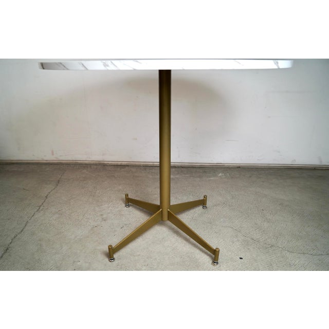 Mid-Century Modern Style Custom Faux Marble Dining Table For Sale - Image 9 of 12