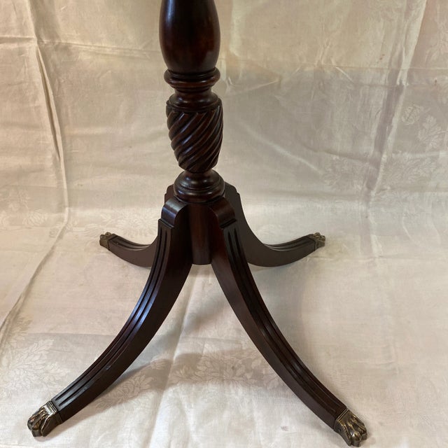 Brandt Mahogany Scallop Edge Parlor Tables by Brandt - A Pair For Sale - Image 4 of 12