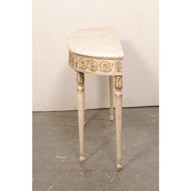 Mid 20th Century Mid 20th Century Italian Marble Top Slender Console, 4 Ft For Sale - Image 5 of 12