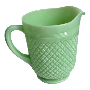 Vintage Artdeco Jadeite Jug Pitcher Glass