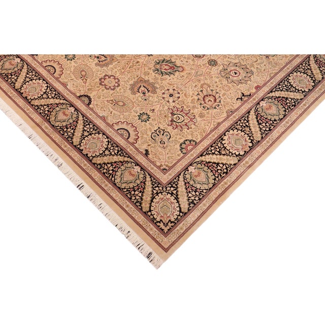 Shabby Chic Bohimian Pak-Persian Gold/Black Wool Rug - 10'2'' X 13'11'' For Sale - Image 3 of 8