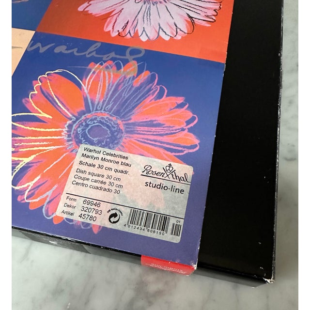 Cerulean Andy Warhol Marilyn Monroe Rosenthal Studio Line Celebrity Series Plate Blue For Sale - Image 8 of 9