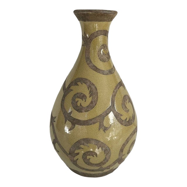Earthenware Scroll Vase For Sale