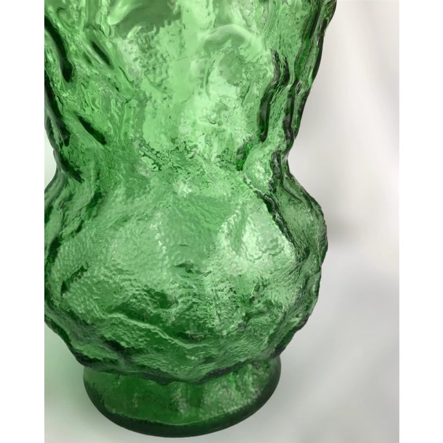Large Vintage Green Glass Bouquet Vase 1970’s For Sale - Image 10 of 12