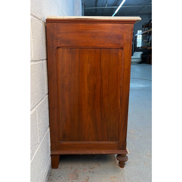 Stone Antique French Carved Commode W/ Marble Top For Sale - Image 7 of 15