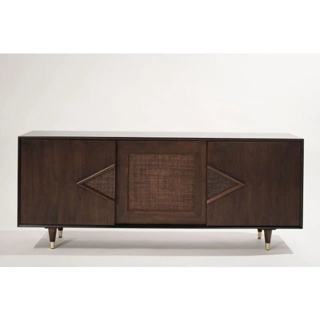 Mid Century Modern Dark Walnut Credenza, C. 1950s For Sale - Image 4 of 13